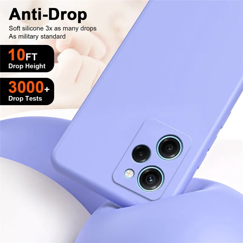 For Xiaomi Redmi Note 12 Pro Speed 5G / Poco X5 Pro 5G 2.2mm Rubberized TPU Case Fiber Lining Phone Cover - Purple