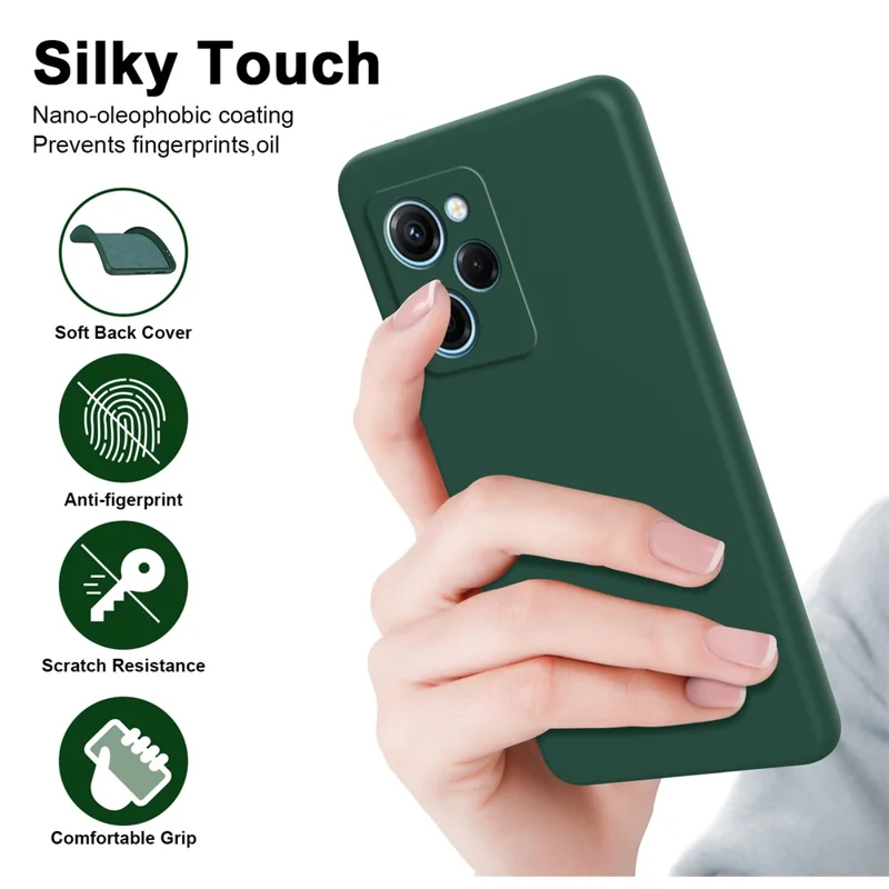 For Xiaomi Redmi Note 12 Pro Speed 5G / Poco X5 Pro 5G 2.2mm Rubberized TPU Case Fiber Lining Phone Cover - Green
