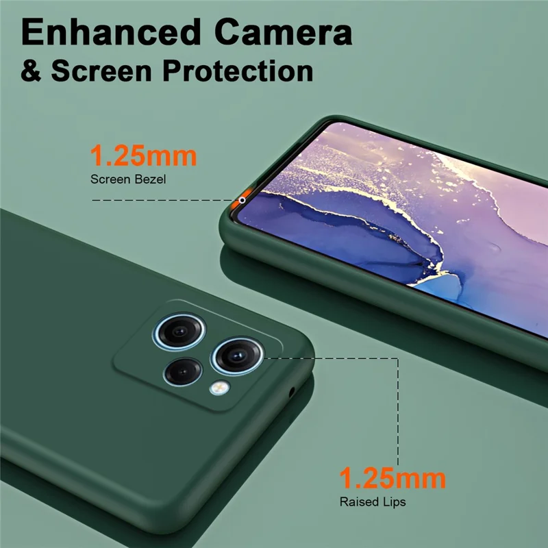 For Xiaomi Redmi Note 12 Pro Speed 5G / Poco X5 Pro 5G 2.2mm Rubberized TPU Case Fiber Lining Phone Cover - Green