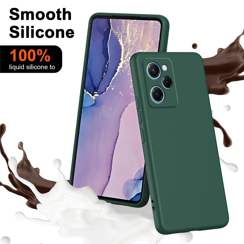 For Xiaomi Redmi Note 12 Pro Speed 5G / Poco X5 Pro 5G 2.2mm Rubberized TPU Case Fiber Lining Phone Cover - Green