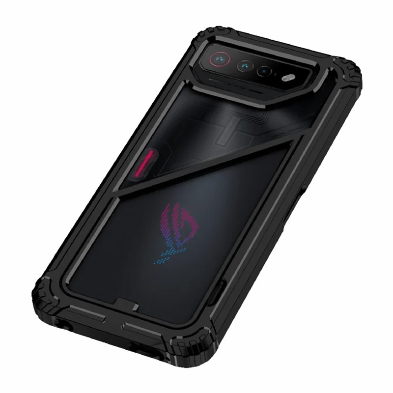 Para Asus Rog Telefone 7 5G / Telefone 7 Pro TPU+PC Caso Case Casa Painel Magnético Tape do Pele de Tolo - Preto