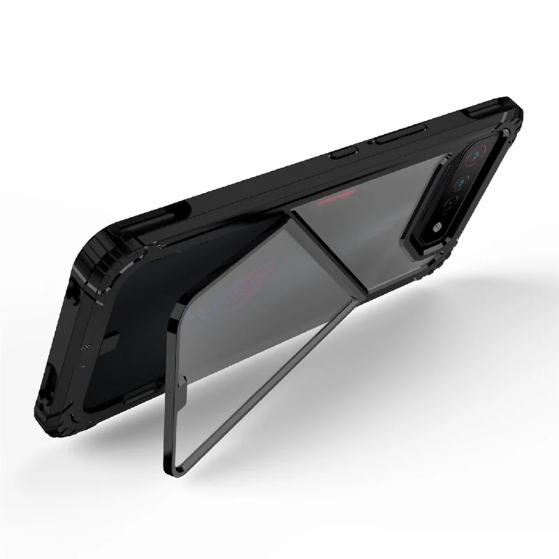 For Asus ROG Phone 7 5G / Phone 7 Pro TPU+PC Clear Case Magnetic Back Panel Kickstand Phone Cover - Translucent