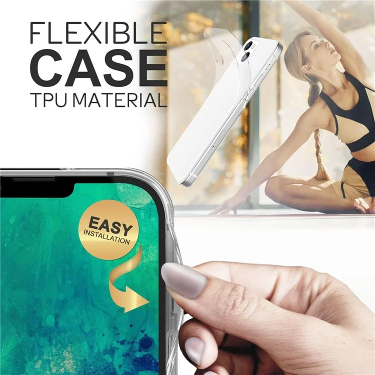 Anti-Fingerabdruck transparente TPU-Hülle für iPhone 15, stoßfeste Schutzabdeckung für das Telefon