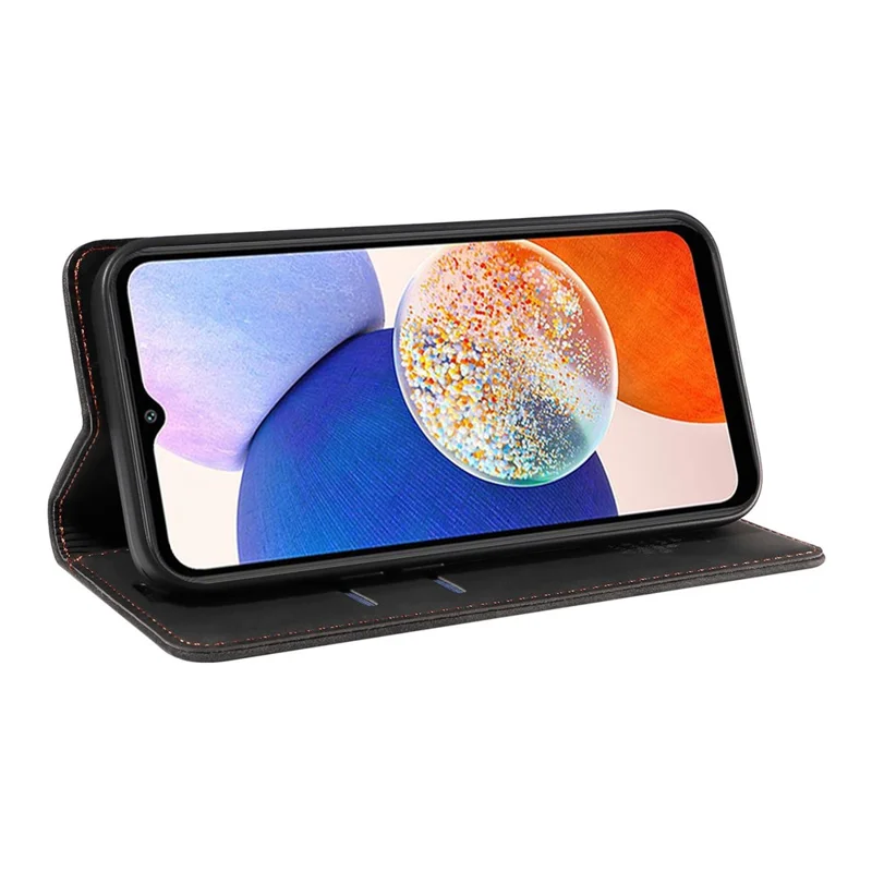 BETOPNICE 003 For Samsung Galaxy A14 4G / 5G Phone Stand Cover Shockproof Wallet RFID Blocking PU Leather Case - Black