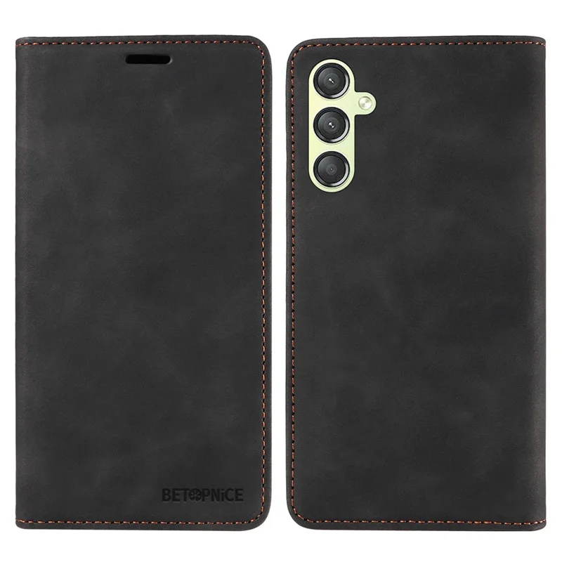 BETOPNICE 003 For Samsung Galaxy A24 4G (162.1 x 77.6 x 8.3mm) RFID Blocking PU Leather Stand Cover Shockproof Wallet Cell Phone Case - Black