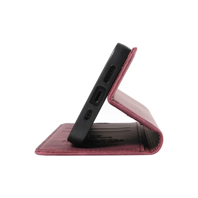 BETOPNICE 003 para Samsung Galaxy A24 4G (162.1 x 77.6 x 8.3mm) Funda de cartera con bloqueo RFID de cuero PU resistente a golpes - Rojo