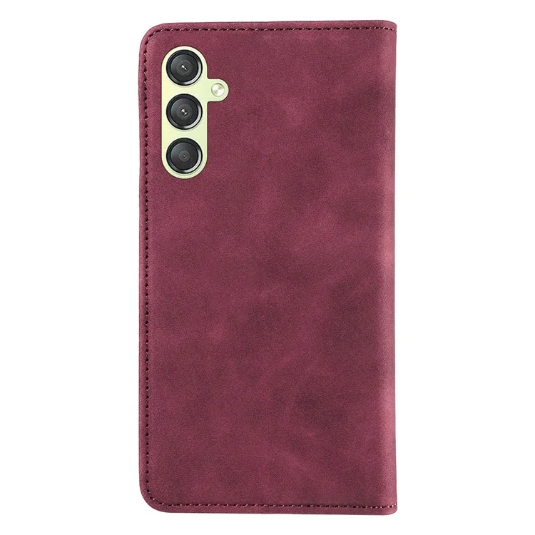 BETOPNICE 003 para Samsung Galaxy A24 4G (162.1 x 77.6 x 8.3mm) Funda de cartera con bloqueo RFID de cuero PU resistente a golpes - Rojo