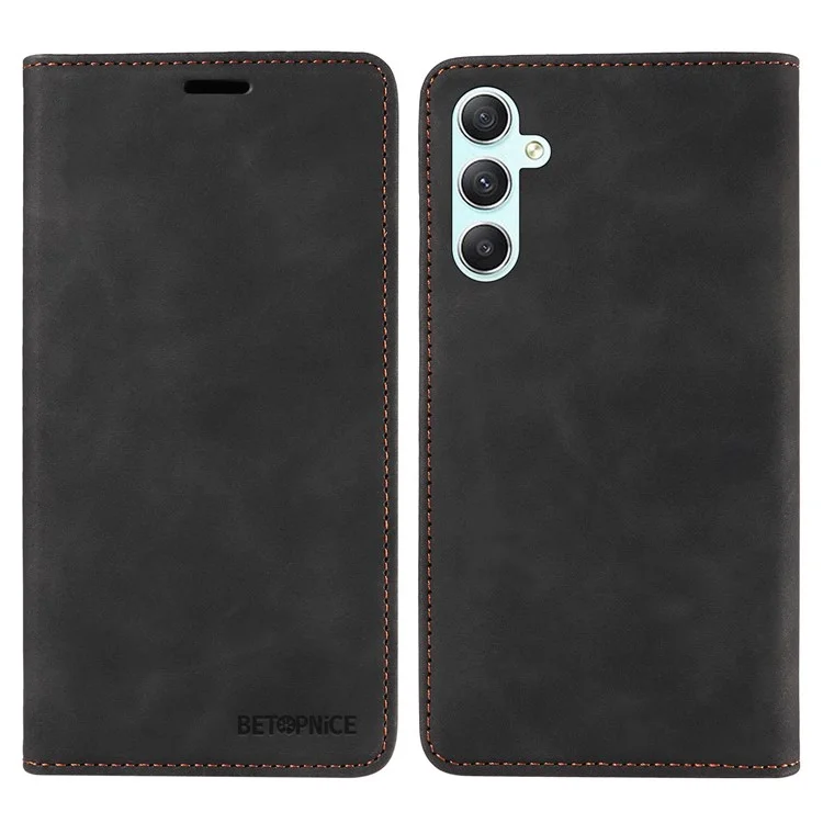 BETOPNICE 003 Pour Samsung Galaxy A34 5G Wallet RFID Blocking Phone Stand Cover Shockproof PU Leather Case - Noir