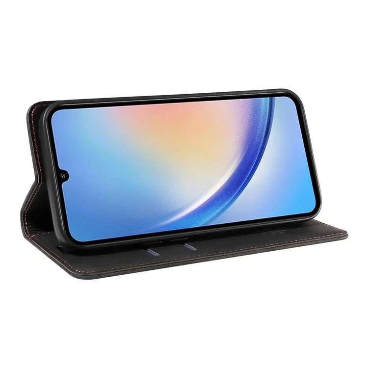 BETOPNICE 003 Pour Samsung Galaxy A34 5G Wallet RFID Blocking Phone Stand Cover Shockproof PU Leather Case - Noir