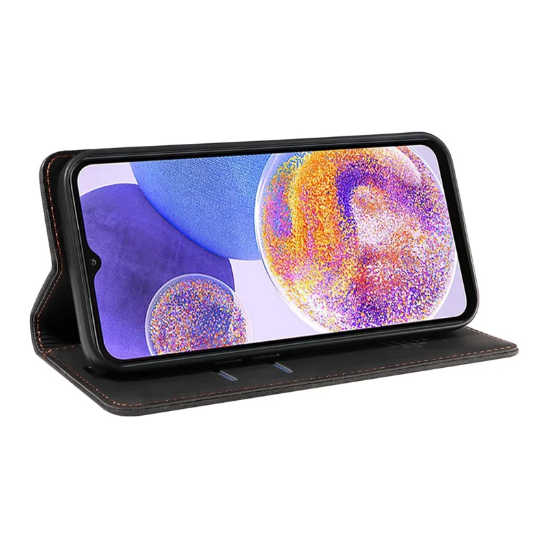 BETOPNICE 003 Für Samsung Galaxy A33 5G Slim-Fit Handyhülle PU-Leder Ständer RFID-blockierende Geldbörsen-Handyhülle - Schwarz