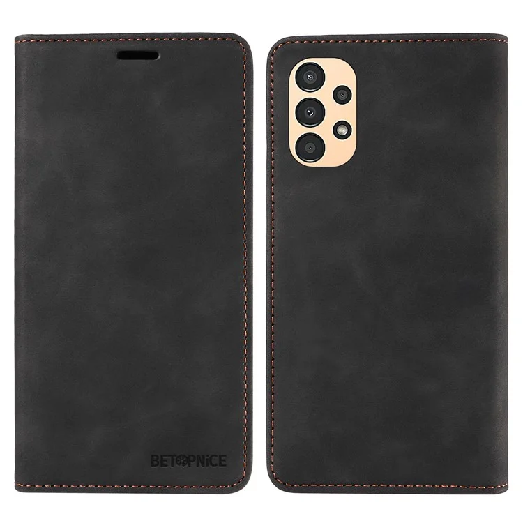 BETOPNICE 003 Custodia Portafoglio per Samsung Galaxy A13 4G / A13 5G / A04s 4G / M13 5G / A04 4G con Blocco RFID - Nero 