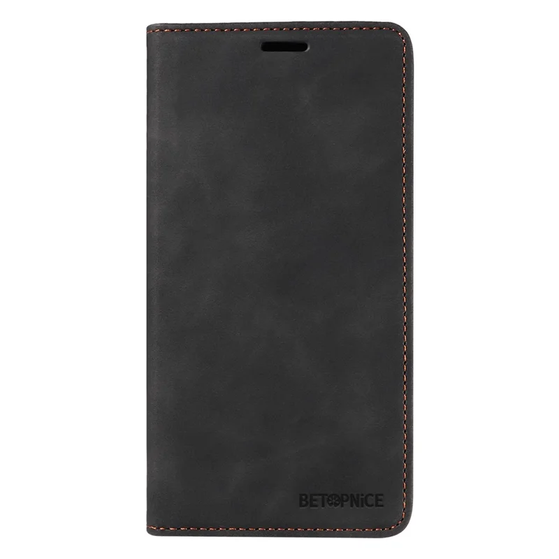 BETOPNICE 003 For iPhone 15 Plus PU Leather Stand Cover Anti-Scratch Wallet Phone Case with RFID Blocking Function - Black