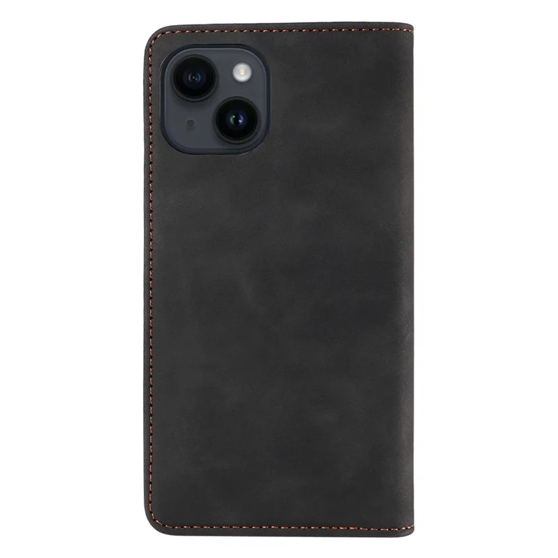 BETOPNICE 003 For iPhone 15 Plus PU Leather Stand Cover Anti-Scratch Wallet Phone Case with RFID Blocking Function - Black