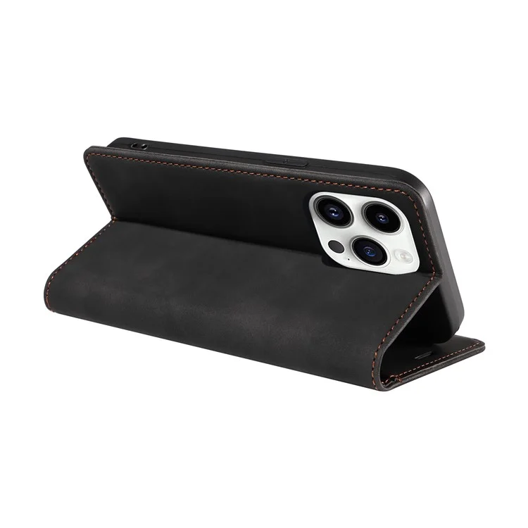 BETOPNICE 003 Shockproof Wallet Case For iPhone 14 Pro RFID Blocking PU Leather Stand Phone Cover - Black