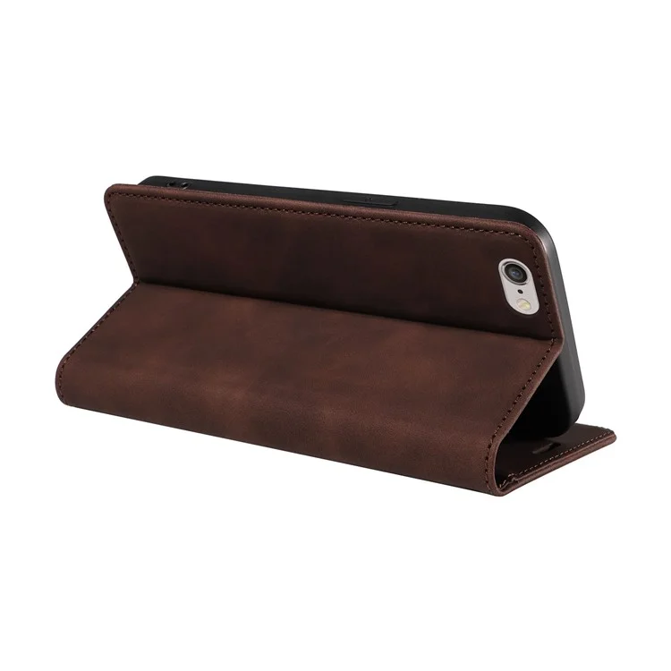 BETOPNICE 003 For iPhone 6 Plus / 7 Plus / 8 Plus / 6s Plus TPU+PU Leather Stand Cover RFID Blocking Wallet Cell Phone Case - Brown