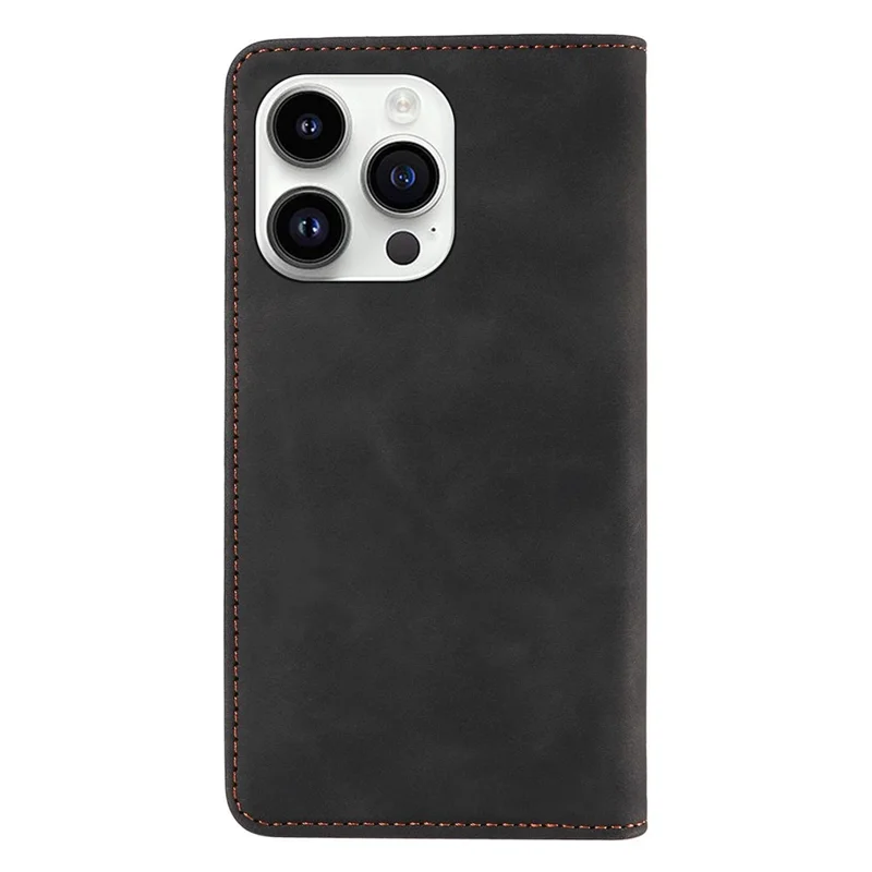 BETOPNICE 003 For iPhone 15 Pro Slim-Fit Cover RFID Blocking Wallet Phone PU Leather Stand Shell - Black