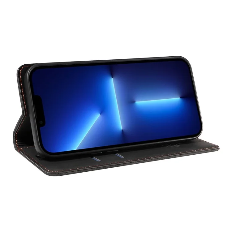 BETOPNICE 003 Wallet Phone Shell  Für iPhone 13 Pro Max, PU-Leder Stand Cover RFID-Blocking Phone Case - Schwarz