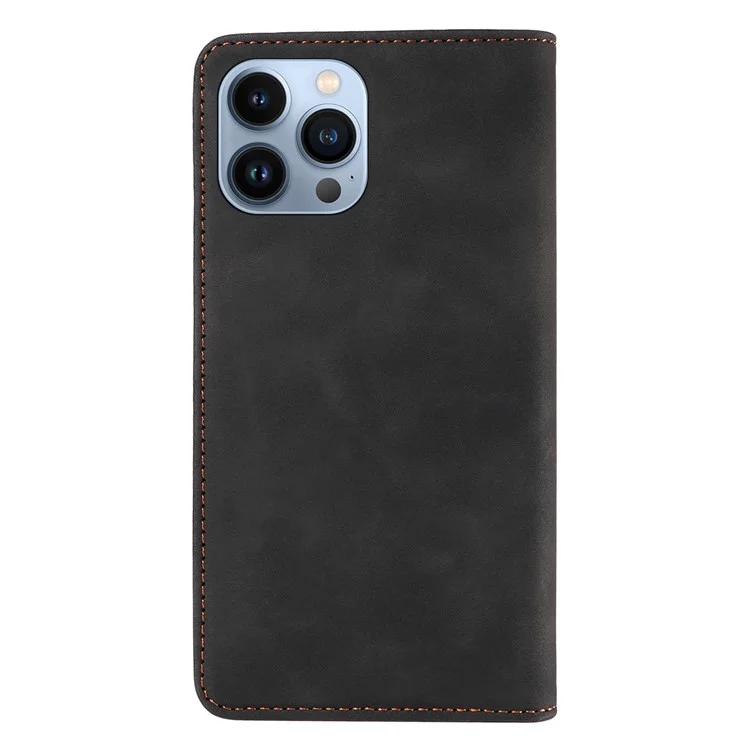 BETOPNICE 003 Wallet Phone Shell  Für iPhone 13 Pro Max, PU-Leder Stand Cover RFID-Blocking Phone Case - Schwarz