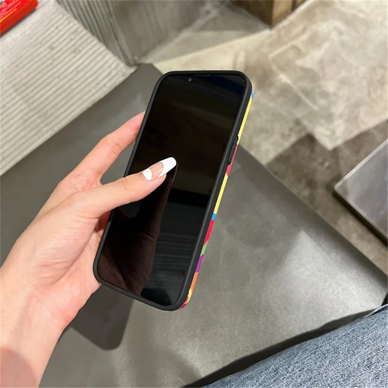 For iPhone 14 Pro Max Pattern Printed TPU Case Flower Decor Transparent Wristband Phone Cover