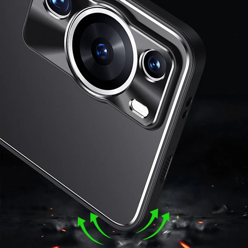 Für Huawei P60 Pro Kickstand Handyhülle TPU + Aluminiumlegierung Stoßfeste Handyhülle - Rot