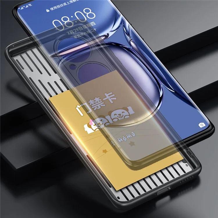 Für Huawei P50 Pro 4G Handyhülle Hohle Wärmeableitung TPU + Aluminiumlegierung Rückabdeckung - Silber