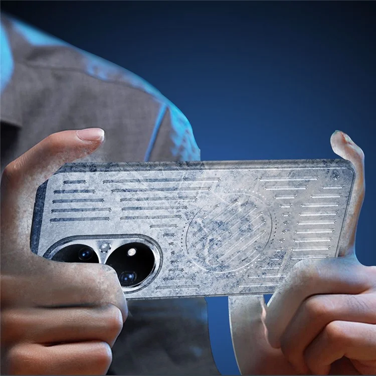 Für Huawei P50 Pro 4G Handyhülle Hohle Wärmeableitung TPU + Aluminiumlegierung Rückabdeckung - Silber