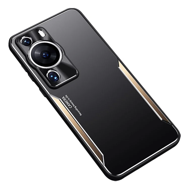 Per Huawei P60 Pro Custodia posteriore antiurto in lega di alluminio + TPU Cover per telefono - Oro