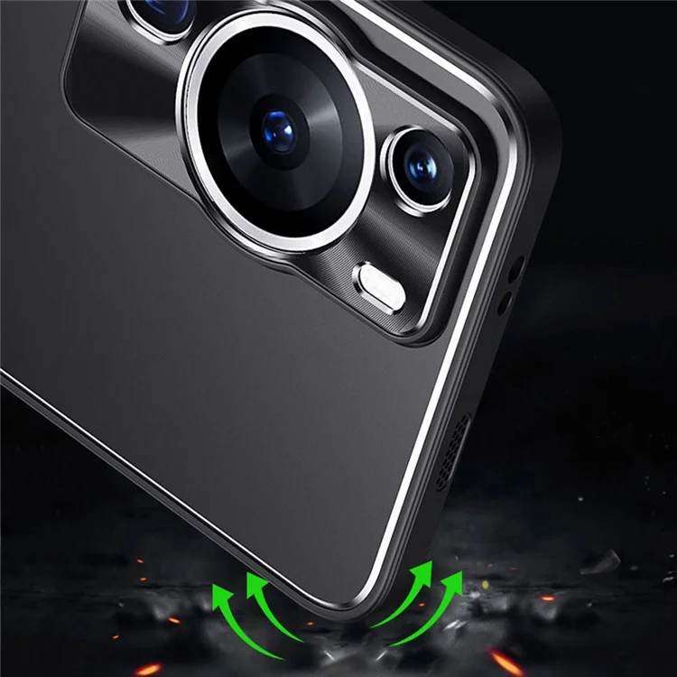 Per Huawei P60 Pro Custodia posteriore antiurto in lega di alluminio + TPU Cover per telefono - Oro