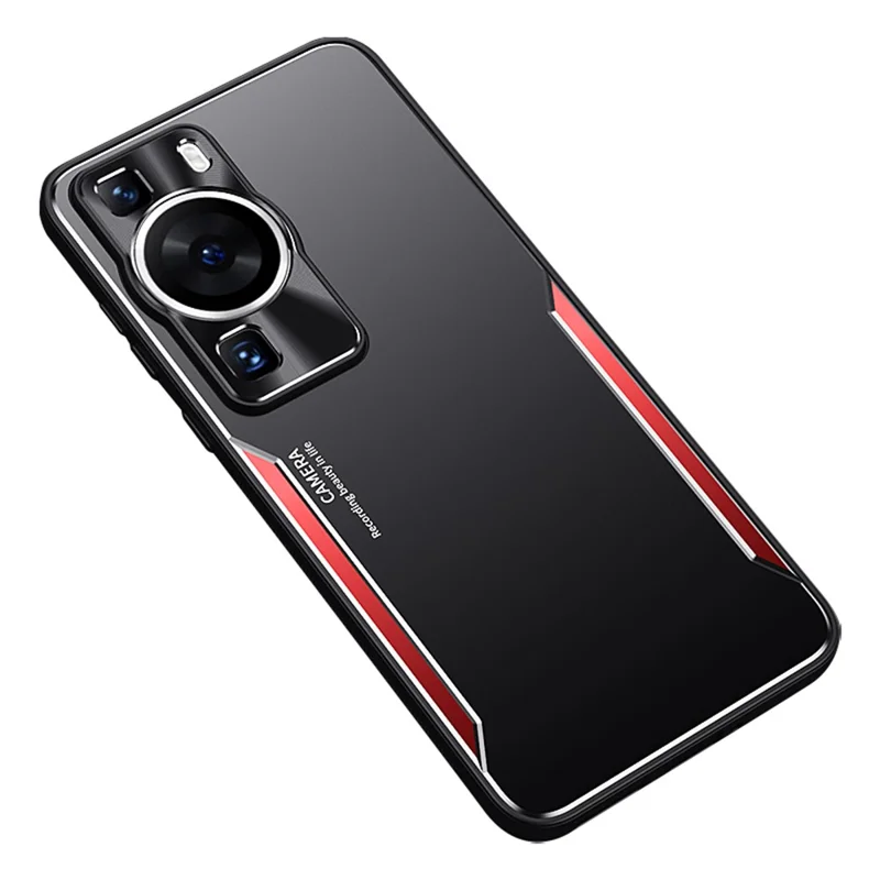 For Huawei P60 Shockproof Phone Case Aluminium Alloy+TPU Anti-scratch Cover - Red