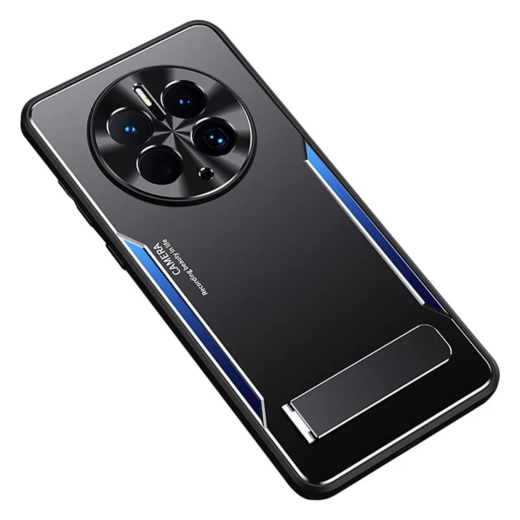 For Huawei Mate 50 Pro 4G TPU+Aluminium Alloy Kickstand Phone Case Shockproof Back Cover - Blue