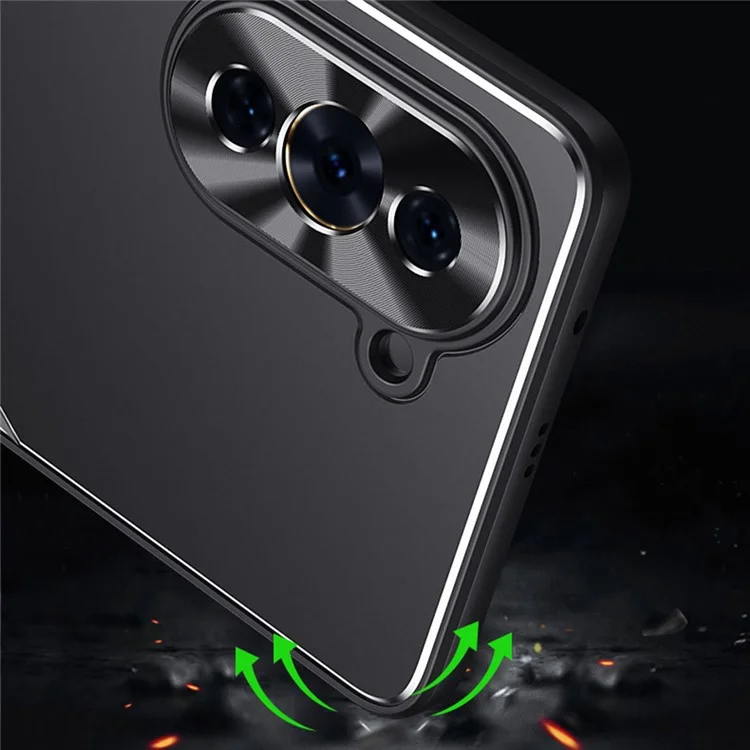 Para Huawei nova 10 Pro 4G Aleación de Aluminio+TPU Funda Trasera a Prueba de Golpes - Oro
