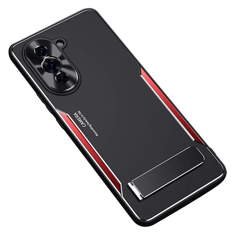 Para Huawei nova 10 Pro 4G Funda protectora plegable con soporte de aleación de aluminio y TPU resistente a caídas - Rojo