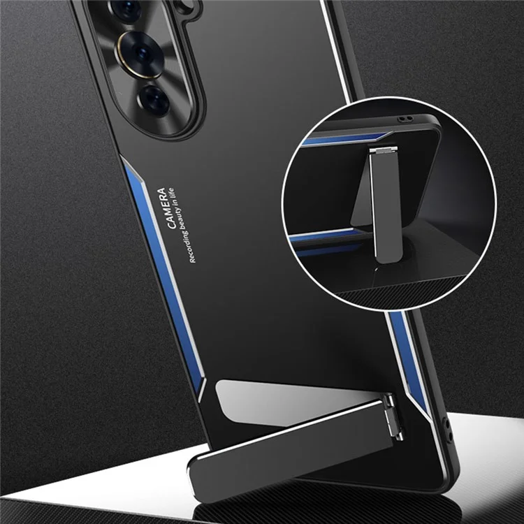 Para Huawei nova 10 Pro 4G Funda protectora plegable con soporte de aleación de aluminio y TPU resistente a caídas - Rojo