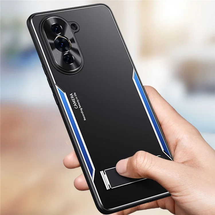 Para Huawei nova 10 Pro 4G Funda protectora plegable con soporte de aleación de aluminio y TPU resistente a caídas - Rojo