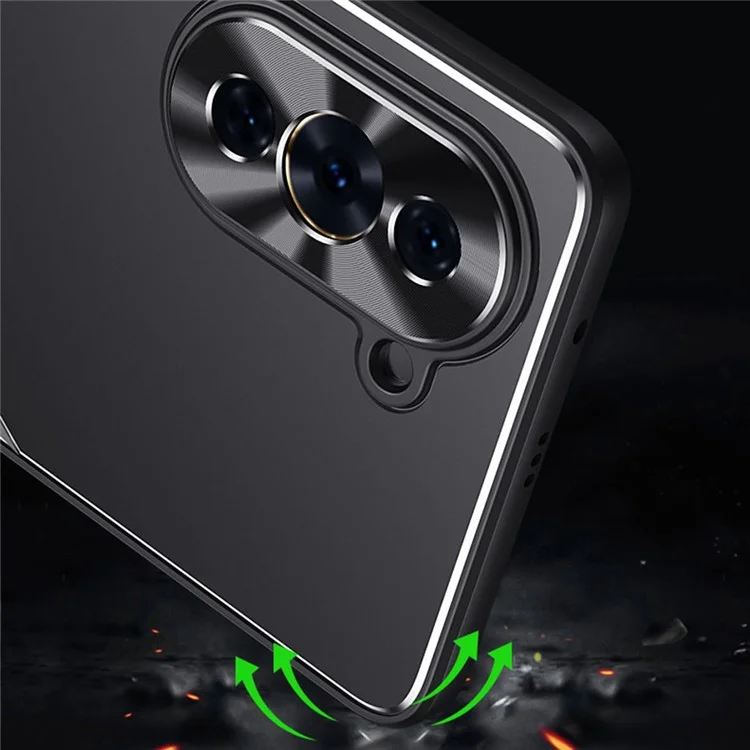 Para Huawei nova 10 Pro 4G Funda protectora plegable con soporte de aleación de aluminio y TPU resistente a caídas - Rojo