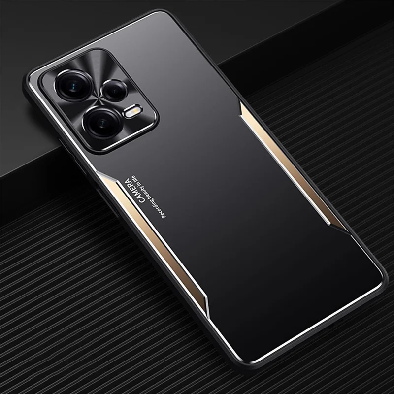 Für Xiaomi Redmi Note 12 Pro+ 5G stoßfeste Hülle Aluminiumlegierung+TPU Handyhülle - Gold