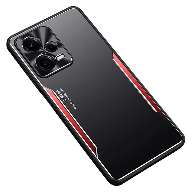 For Xiaomi Redmi Note 12 Pro 5G Aluminium Alloy + TPU Back Cover Anti-drop Mobile Case - Red