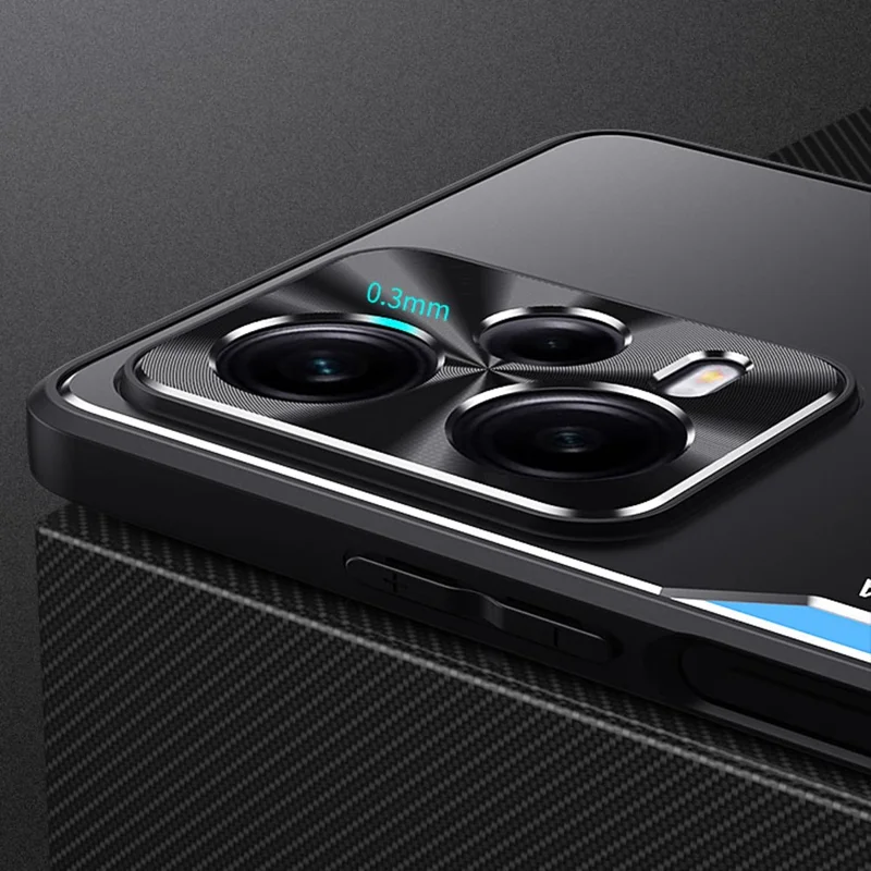 For Xiaomi Redmi Note 12 Pro 5G Aluminium Alloy + TPU Back Cover Anti-drop Mobile Case - Red