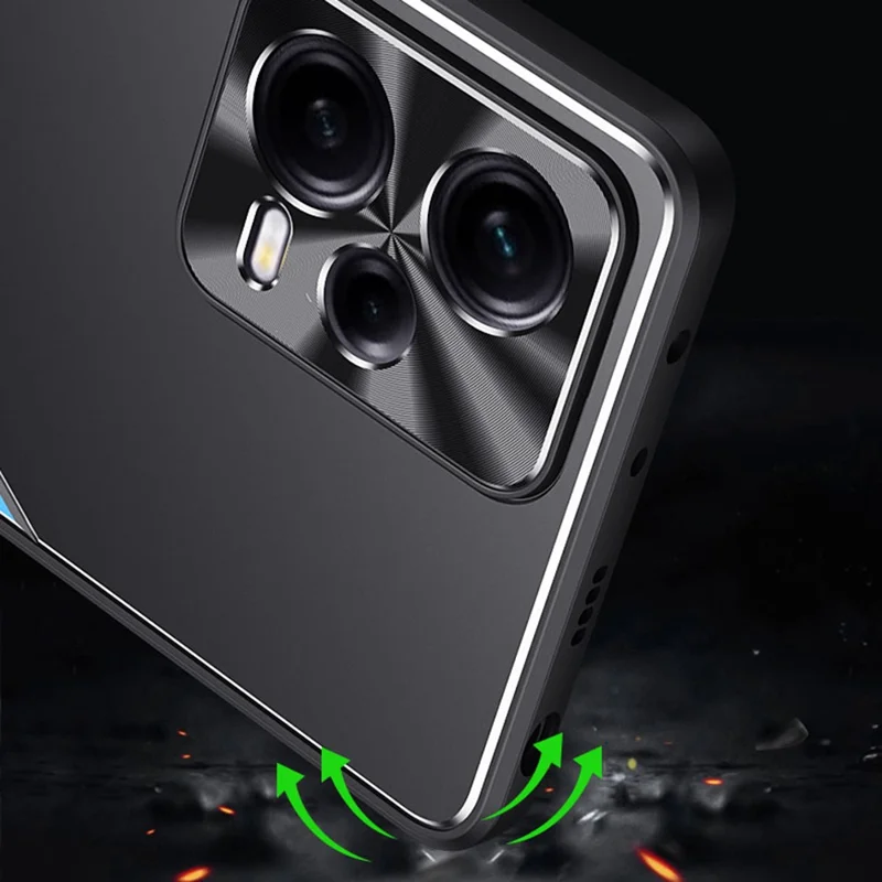 For Xiaomi Redmi Note 12 Pro 5G Aluminium Alloy + TPU Back Cover Anti-drop Mobile Case - Red