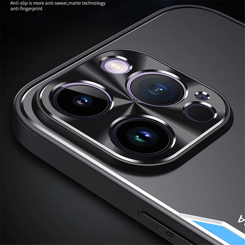 For iPhone 12 Pro Shockproof Cell Phone Shell Anti-dust Aluminium Alloy + TPU Phone Case Cover - Blue