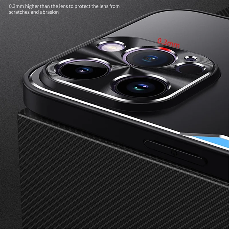 For iPhone 12 Pro Max Shockproof Phone Cover Shell Kickstand Design TPU + Aluminium Alloy Phone Case - Red