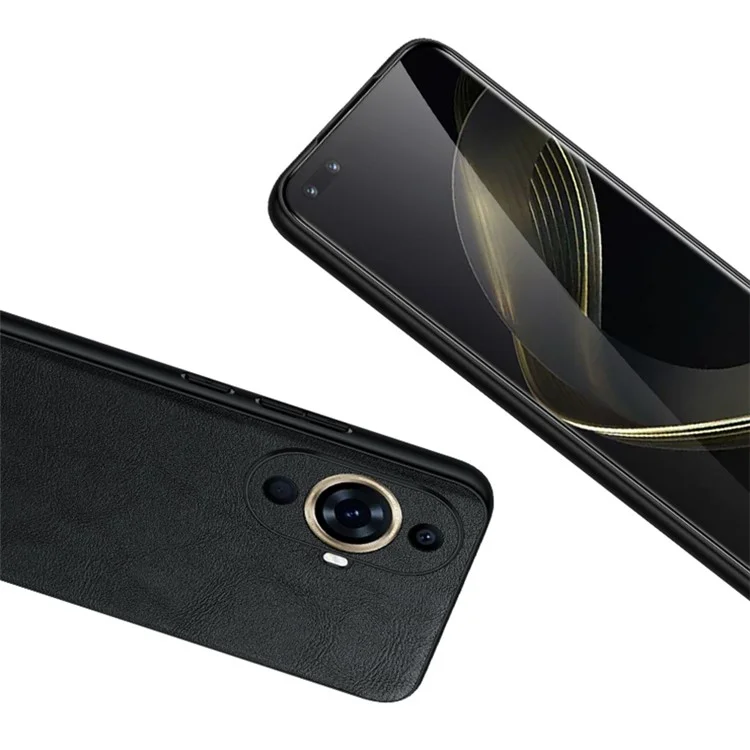 SULADA For Huawei nova 11 Pro / nova 11 Ultra PU Leather Coated TPU+PC Anti-fall Phone Case Scratch-resistant Cover - Black