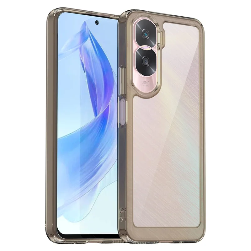 For Honor 90 Lite 5G / X50i 5G TPU+Acrylic Mobile Phone Back Cover Clear Protective Shockproof Case - Transparent Grey