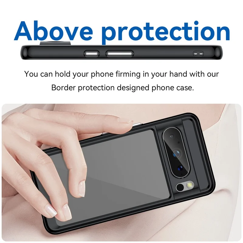 Para Google Pixel 8 Pro TPU+Acrylic Phone Case Drop-proof Phone Cover - Preto