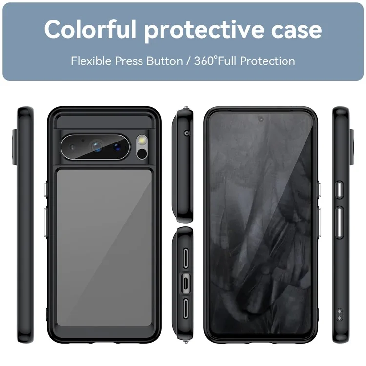 Para Google Pixel 8 Pro TPU+Acrylic Phone Case Drop-proof Phone Cover - Preto