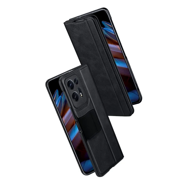 SULADA For Oppo Find N2 5G PU Leather+Hard PC Phone Case Stand Shockproof Cover - Sapphire