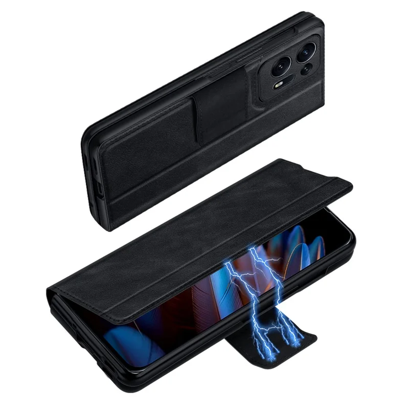 SULADA For Oppo Find N2 5G PU Leather+Hard PC Phone Case Stand Shockproof Cover - Red