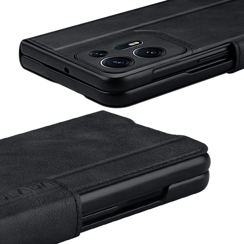 SULADA For Oppo Find N2 5G PU Leather+Hard PC Phone Case Stand Shockproof Cover - Red