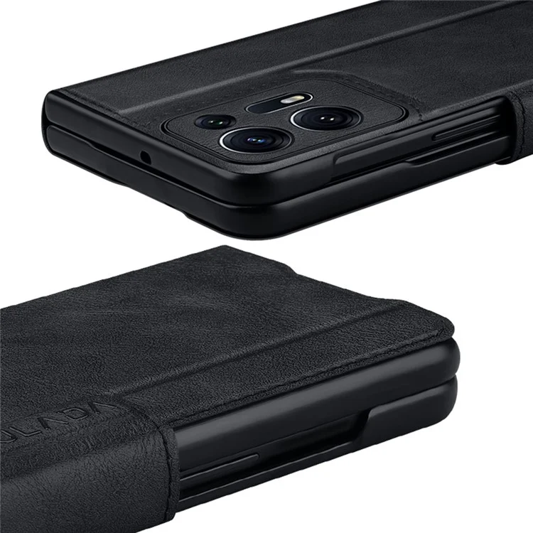 SULADA Für Oppo Find N Schutzhülle PU-Leder + PC-Abdeckung Anti-Drop Stand Handyhülle - Saphir