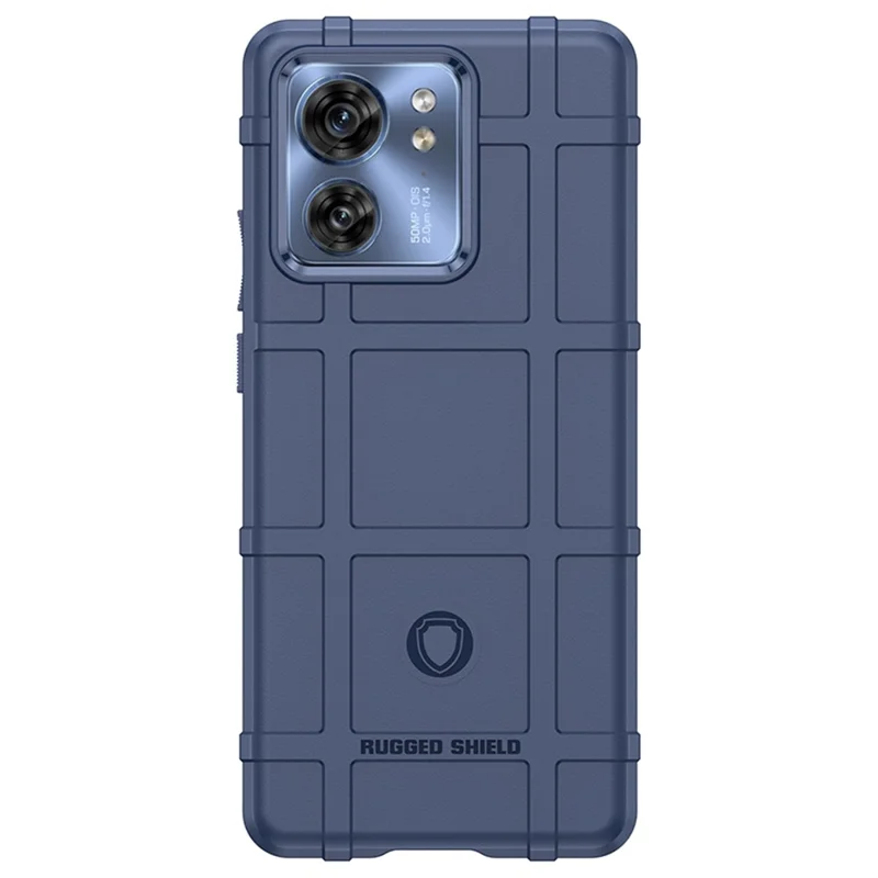 For Motorola Edge 40 5G Square Grid Texture Shockproof TPU Phone Case Back Cover - Blue